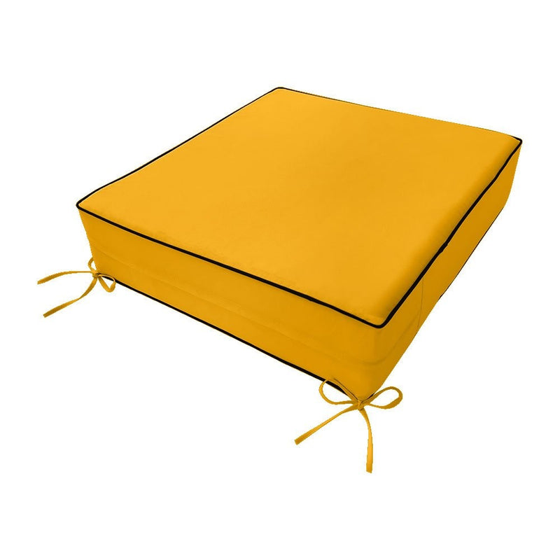 |COVER ONLY| Small Size 23x24x6 Contrast Trim Outdoor Deep Seat Backrest Cushion with Bolster, Water Repellent, Patio Cushion Slipcovers Replacement AD108