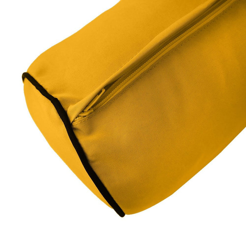 |COVER ONLY| Small Size 23x24x6 Contrast Trim Outdoor Deep Seat Backrest Cushion with Bolster, Water Repellent, Patio Cushion Slipcovers Replacement AD108