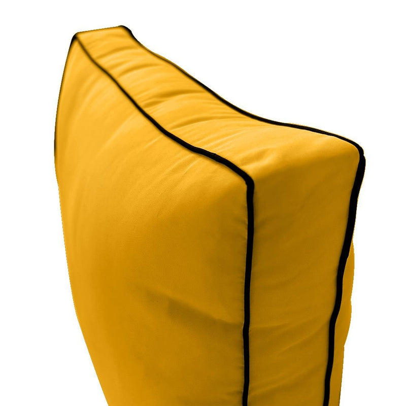 |COVER ONLY| Small Size 23x24x6 Contrast Trim Outdoor Deep Seat Backrest Cushion with Bolster, Water Repellent, Patio Cushion Slipcovers Replacement AD108