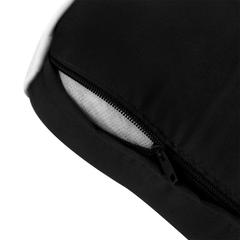 |COVER ONLY| Contrast Trim Small Size 23x6 Outdoor Bolster Pillow Water Repellent Decorative Bolster Pillow for Porch Swing Couch Sofa Cushion Patio Furniture AD109