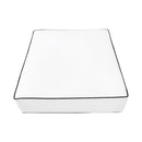 |COVER ONLY| Contrast Trim Outdoor Deep Seat Cushion 26x30x6, Water Repellent, Patio Furniture Patio Cushion Slipcovers Replacement Seat Cushion Covers AD106