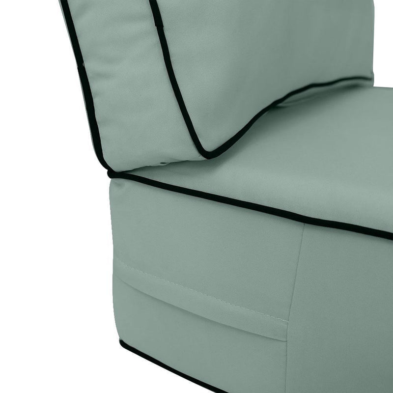|COVER ONLY| Contrast Trim Outdoor Deep Seat Cushion 26x30x6, Water Repellent, Patio Furniture Patio Cushion Slipcovers Replacement Seat Cushion Covers AD002