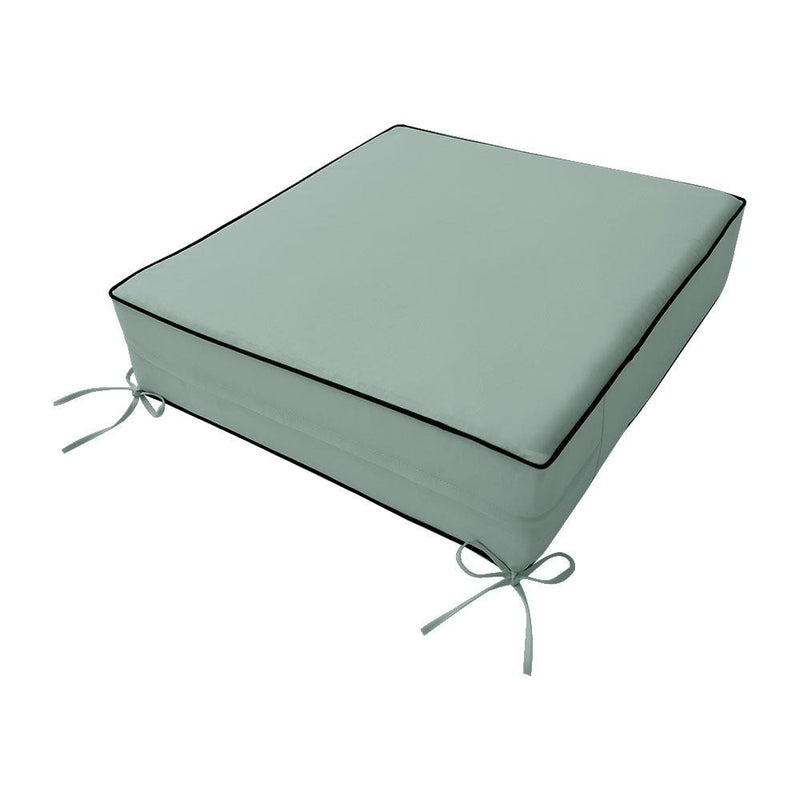 |COVER ONLY| Contrast Trim Outdoor Deep Seat Cushion 26x30x6, Water Repellent, Patio Furniture Patio Cushion Slipcovers Replacement Seat Cushion Covers AD002