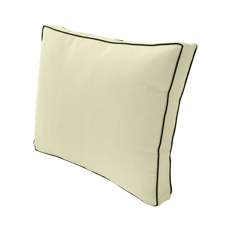 |COVER ONLY| Contrast Trim Outdoor Deep Seat Cushion 26x30x6, Water Repellent, Patio Furniture Patio Cushion Slipcovers Replacement Seat Cushion Covers AD005