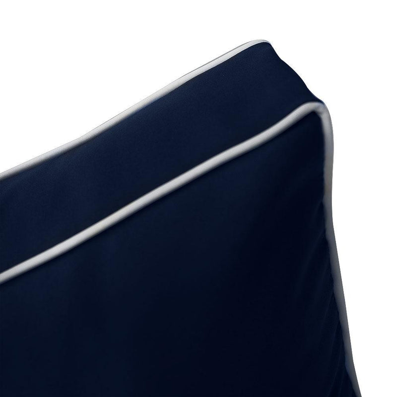 |COVER ONLY| Contrast Trim Outdoor Deep Seat Cushion 26x30x6, Water Repellent, Patio Furniture Patio Cushion Slipcovers Replacement Seat Cushion Covers AD101