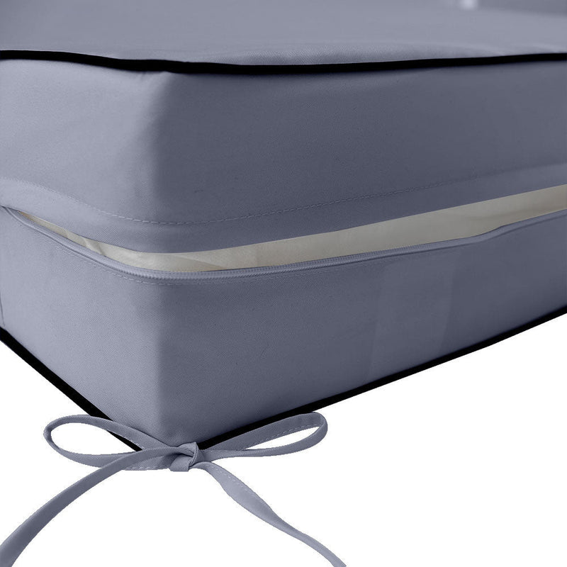 Contrast Trim Large Size 26"x30"x6" Outdoor Deep Seat Cushion, Water Repellent, Patio Deep Seat Backrest Cushion Insert & Cover Set AD001