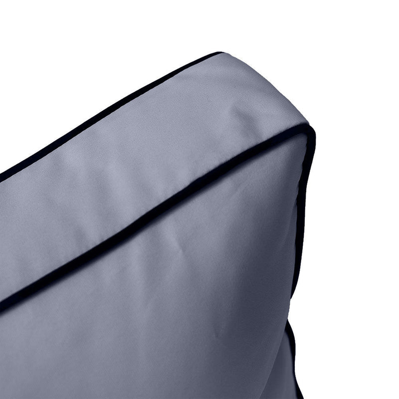 Contrast Trim Large Size 26"x30"x6" Outdoor Deep Seat Cushion, Water Repellent, Patio Deep Seat Backrest Cushion Insert & Cover Set AD001