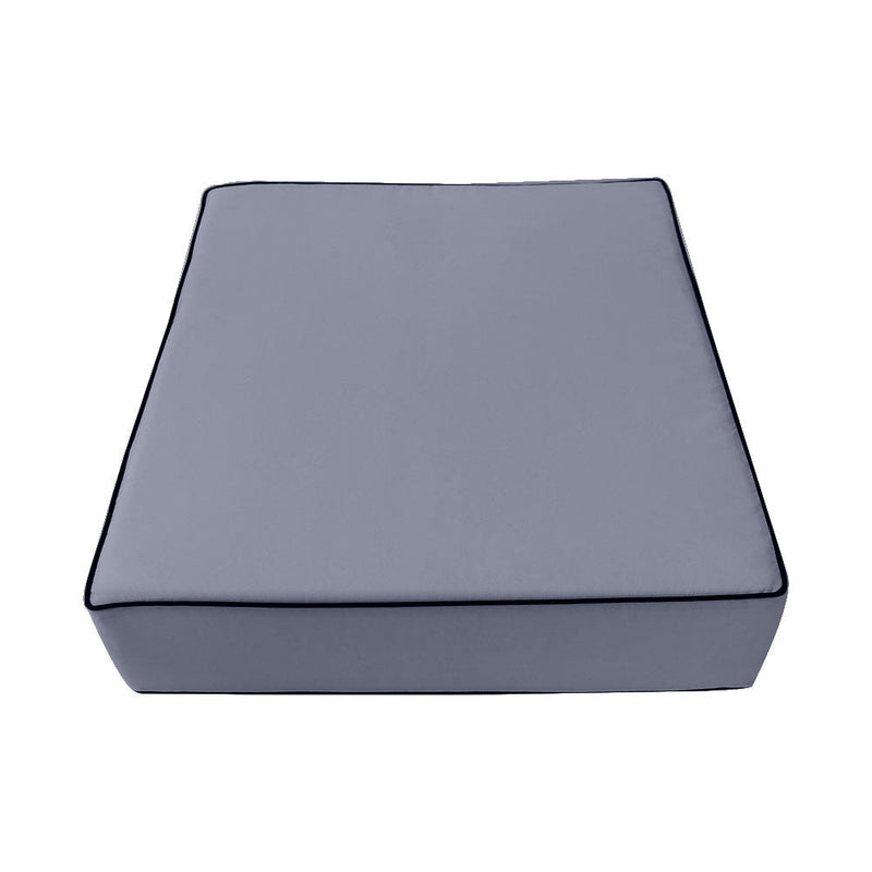 Contrast Trim Large Size 26"x30"x6" Outdoor Deep Seat Cushion, Water Repellent, Patio Deep Seat Backrest Cushion Insert & Cover Set AD001