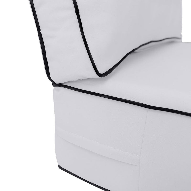 Contrast Trim Large Size 26"x30"x6" Outdoor Deep Seat Cushion, Water Repellent, Patio Deep Seat Backrest Cushion Insert & Cover Set AD105