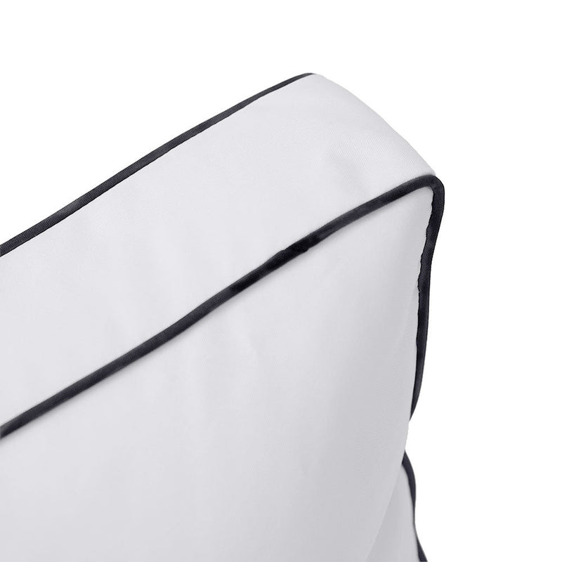 Contrast Trim Large Size 26"x30"x6" Outdoor Deep Seat Cushion, Water Repellent, Patio Deep Seat Backrest Cushion Insert & Cover Set AD105