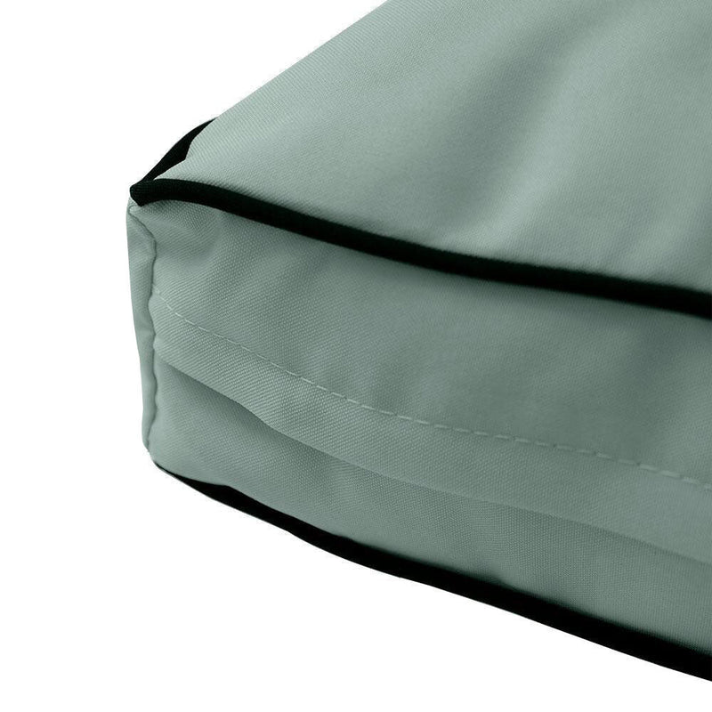 |COVER ONLY| Contrast Trim Outdoor Deep Seat Cushion 24x26x6, Water Repellent, Patio Furniture Patio Cushion Slipcovers Replacement Seat Cushion Covers AD002