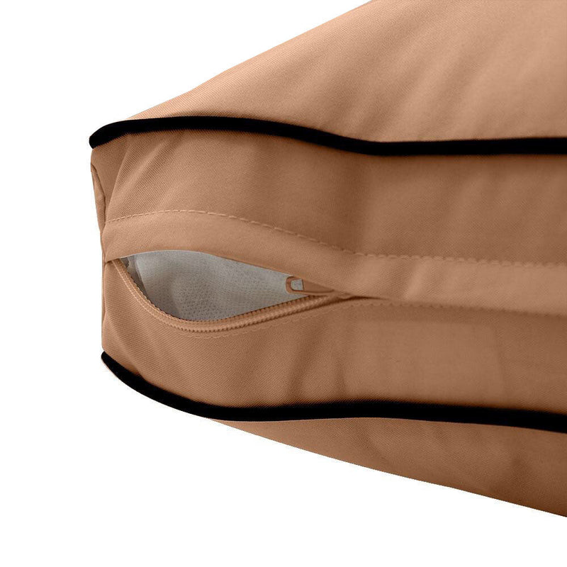 |COVER ONLY| Contrast Trim Outdoor Deep Seat Cushion 24x26x6, Water Repellent, Patio Furniture Patio Cushion Slipcovers Replacement Seat Cushion Covers AD104