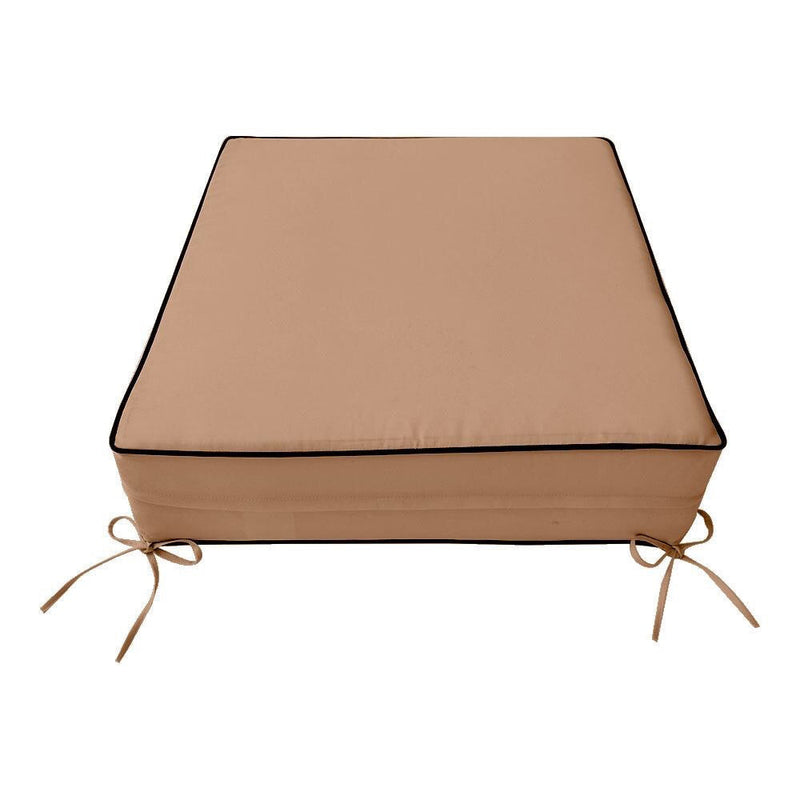 |COVER ONLY| Contrast Trim Outdoor Deep Seat Cushion 24x26x6, Water Repellent, Patio Furniture Patio Cushion Slipcovers Replacement Seat Cushion Covers AD104