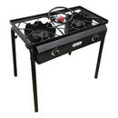 Double High Pressure Portable Propane Gas Stove Burner 75,000 BTU Auto Ignition