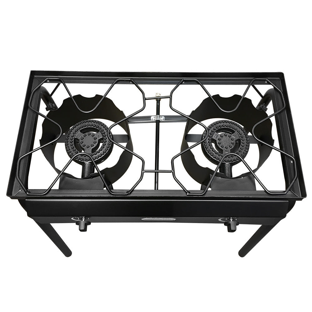 Double High Pressure Portable Propane Gas Stove Burner 75,000 BTU Auto Ignition
