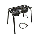 DOUBLE Portable Propane High Pressure Camp Stove Burner UL Regulator with Stand