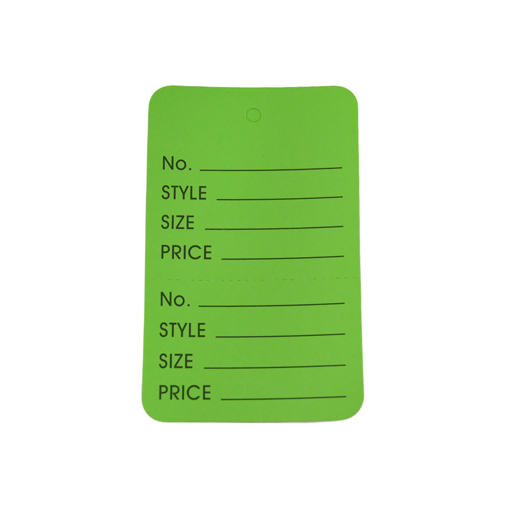 GREEN 1000 PCS Large Perforated  Hang Tags Coupon Price Paper Label Card 1-3/4" x 2-7/8"