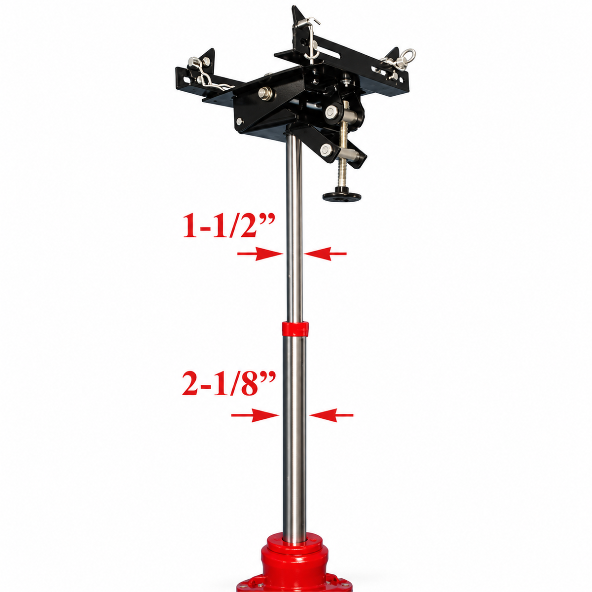 1/2 Ton Hydraulic Telescopic Transmission Jack, Heavy Duty Tall Lift With 34-5/8" To 73" Height Range For Auto And Truck Repair