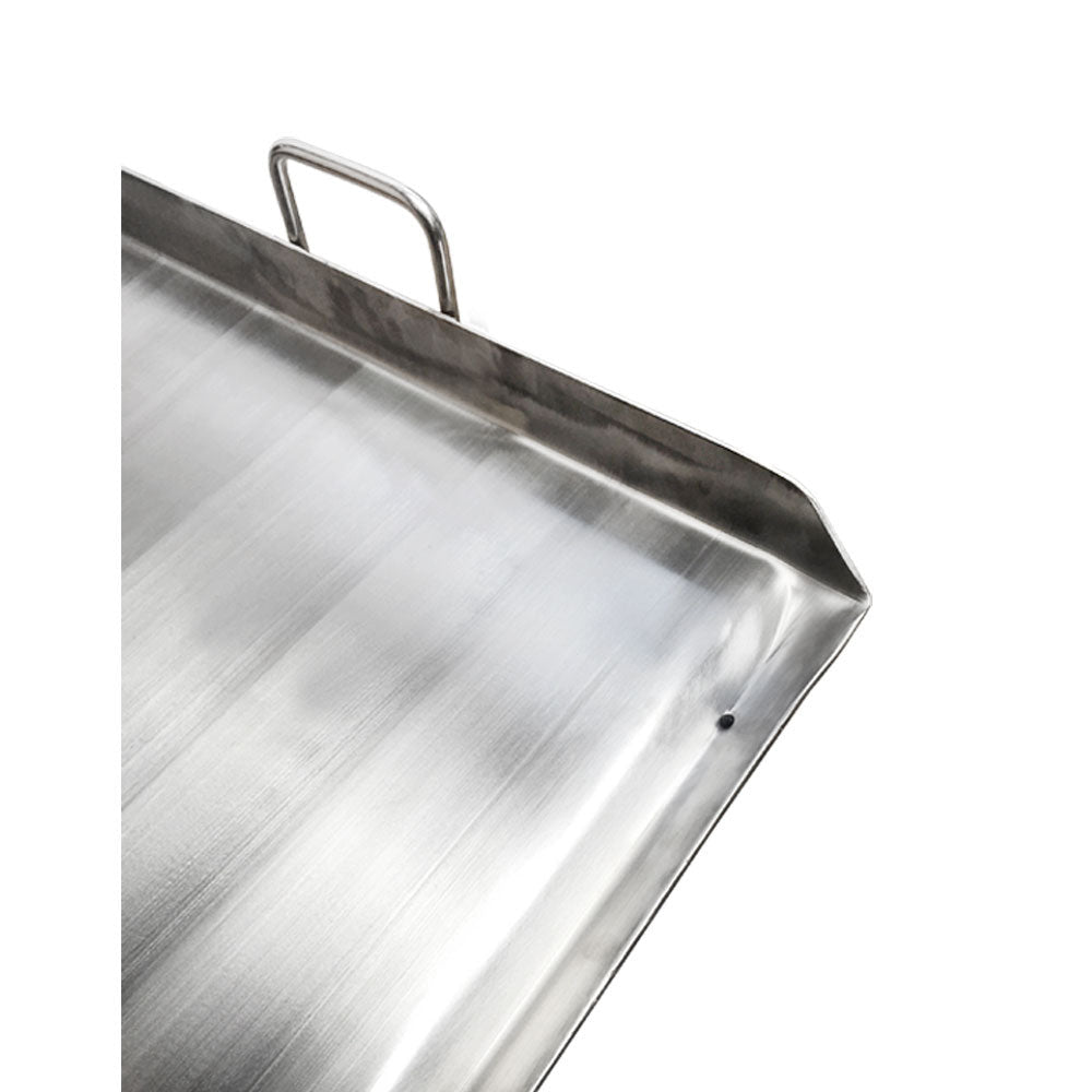 HEAVY DUTY 36" x 20" Stainless Steel Flat Top TRIPLE Griddle Plancha Extra Rib Double Bottom