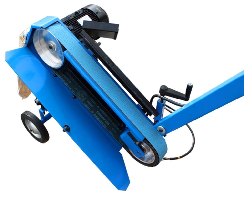 Industrial 3" Belt Sander Grinder, 3kW Motor, 3-Phase 220V, 3360 RPM Metal Grinding & Polishing Machine with Wheels