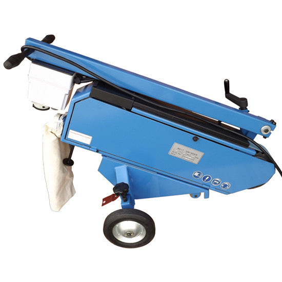 Industrial 3" Belt Sander Grinder, 3kW Motor, 3-Phase 220V, 3360 RPM Metal Grinding & Polishing Machine with Wheels