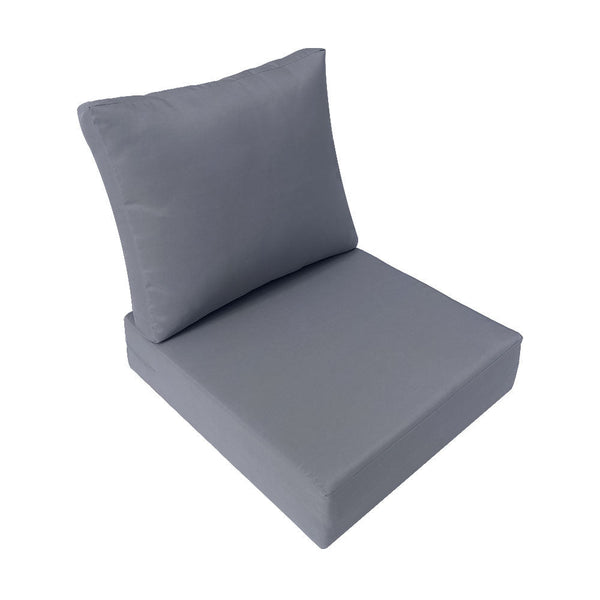 Knife Edge Large Size 26"x30"x6" Outdoor Deep Seat Cushion, Water Repellent, Patio Deep Seat Backrest Cushion Insert & Cover Set AD001