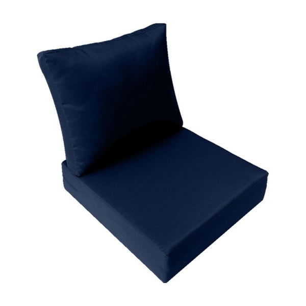 Knife Edge Large Size 26"x30"x6" Outdoor Deep Seat Cushion, Water Repellent, Patio Deep Seat Backrest Cushion Insert & Cover Set AD101