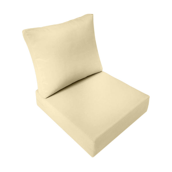 Knife Edge Large Size 26"x30"x6" Outdoor Deep Seat Cushion, Water Repellent, Patio Deep Seat Backrest Cushion Insert & Cover Set AD103