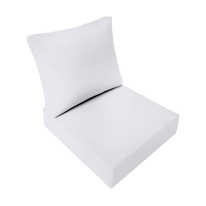 Knife Edge Large Size 26"x30"x6" Outdoor Deep Seat Cushion, Water Repellent, Patio Deep Seat Backrest Cushion Insert & Cover Set AD105