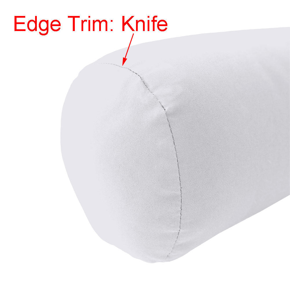 Knife Edge Large Size 26x6 Outdoor Bolster Pillow Water Repellent Decorative Bolster Pillow Insert and Cover Set For Patio Daybed Porch Swing AD101