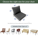 |COVER ONLY| Knife Edge Outdoor Deep Seat Cushion 24x26x6, Water Repellent, Patio Furniture Patio Cushion Slipcovers Replacement Seat Cushion Covers AD002
