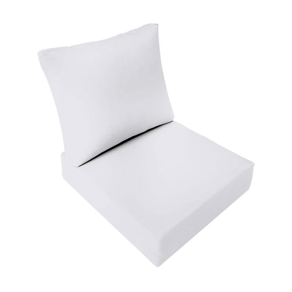|COVER ONLY| Knife Edge Outdoor Deep Seat Cushion 24x26x6, Water Repellent, Patio Furniture Patio Cushion Slipcovers Replacement Seat Cushion Covers AD105