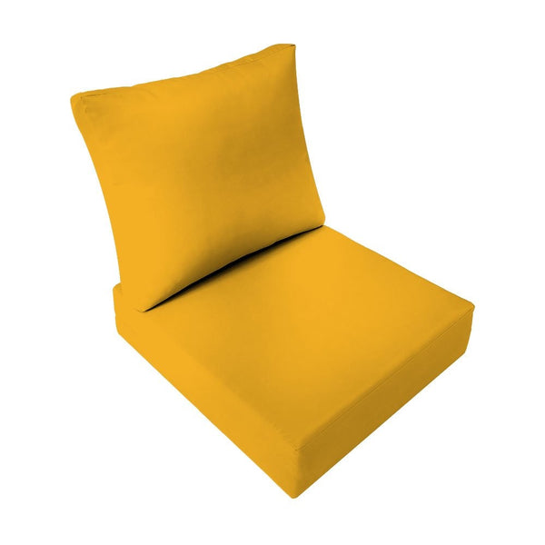 |COVER ONLY| Knife Edge Outdoor Deep Seat Cushion 24x26x6, Water Repellent, Patio Furniture Patio Cushion Slipcovers Replacement Seat Cushion Covers AD108