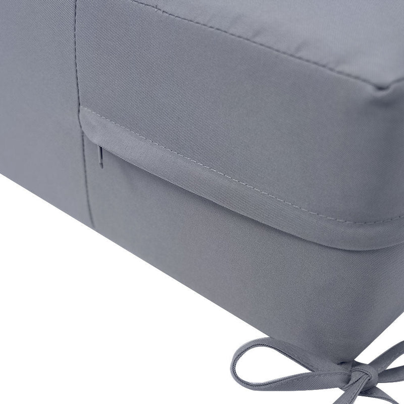|COVER ONLY| Medium Size 24x26x6 Knife Edge Outdoor Deep Seat Backrest Cushion with Bolster, Water Repellent, Patio Cushion Slipcovers Replacement AD001