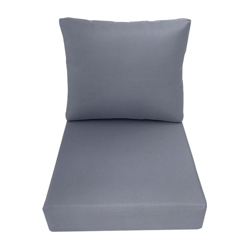 |COVER ONLY| Medium Size 24x26x6 Knife Edge Outdoor Deep Seat Backrest Cushion with Bolster, Water Repellent, Patio Cushion Slipcovers Replacement AD001
