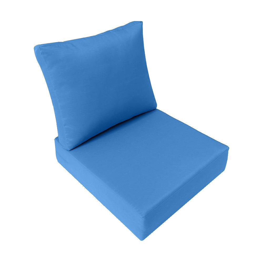 |COVER ONLY| Medium Size 24x26x6 Knife Edge Outdoor Deep Seat Backrest Cushion with Bolster, Water Repellent, Patio Cushion Slipcovers Replacement AD102