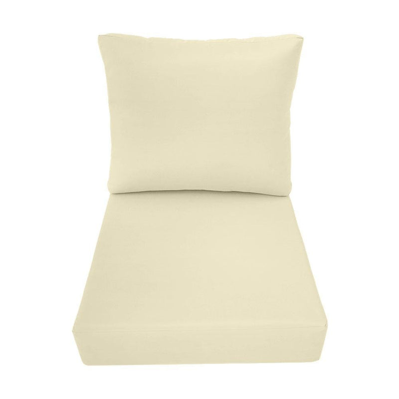 |COVER ONLY| Knife Edge Outdoor Deep Seat Cushion 23x24x6, Water Repellent, Patio Furniture Patio Cushion Slipcovers Replacement Seat Cushion Covers AD005