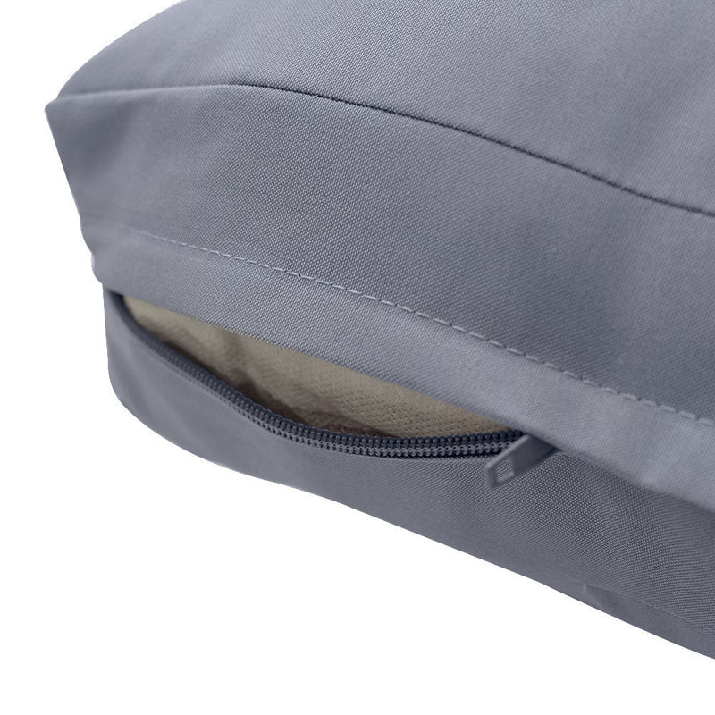 Knife Edge Small Size 23"x24"x6" Outdoor Deep Seat Cushion, Water Repellent, Patio Deep Seat Backrest Cushion Insert & Cover Set AD001