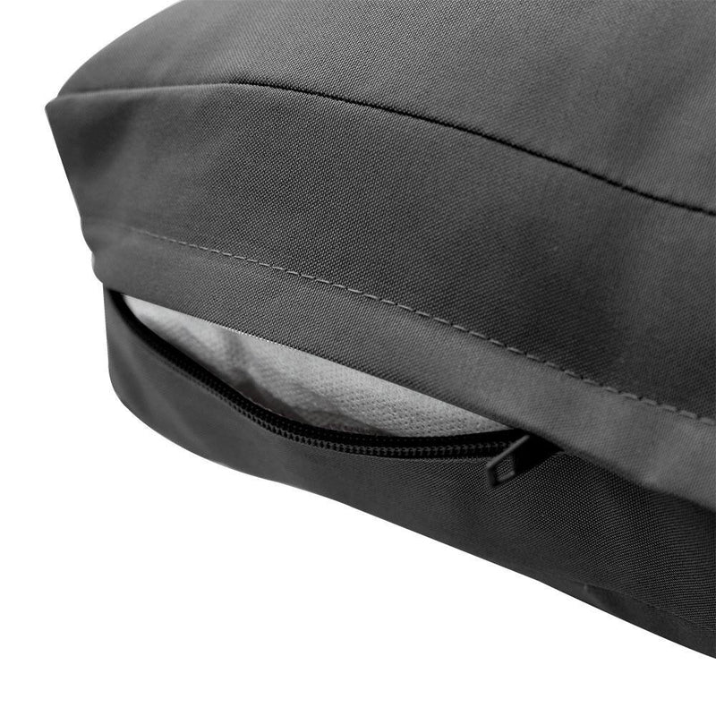 Knife Edge Small Size 23"x24"x6" Outdoor Deep Seat Cushion, Water Repellent, Patio Deep Seat Backrest Cushion Insert & Cover Set AD003
