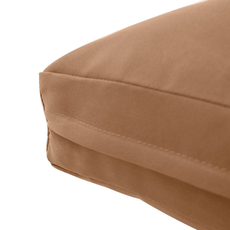 Knife Edge Small Size 23"x24"x6" Outdoor Deep Seat Cushion, Water Repellent, Patio Deep Seat Backrest Cushion Insert & Cover Set AD104