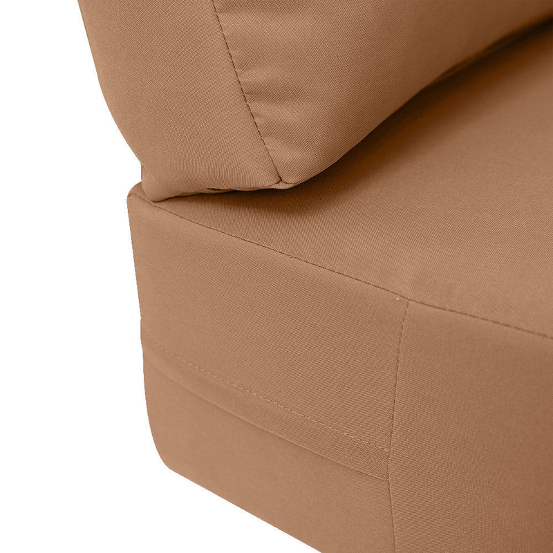 Knife Edge Small Size 23"x24"x6" Outdoor Deep Seat Cushion, Water Repellent, Patio Deep Seat Backrest Cushion Insert & Cover Set AD104