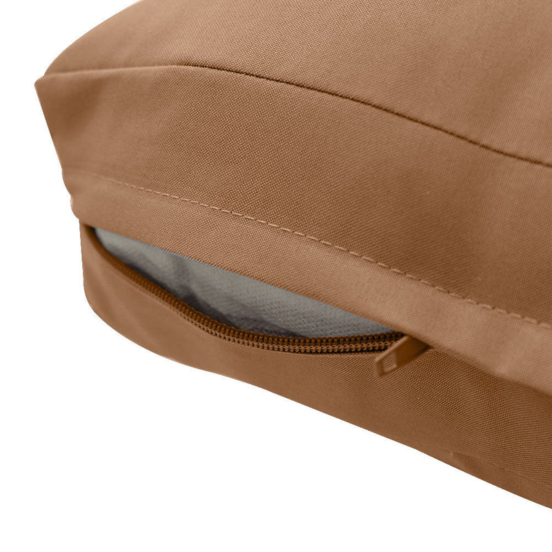 Knife Edge Small Size 23"x24"x6" Outdoor Deep Seat Cushion, Water Repellent, Patio Deep Seat Backrest Cushion Insert & Cover Set AD104