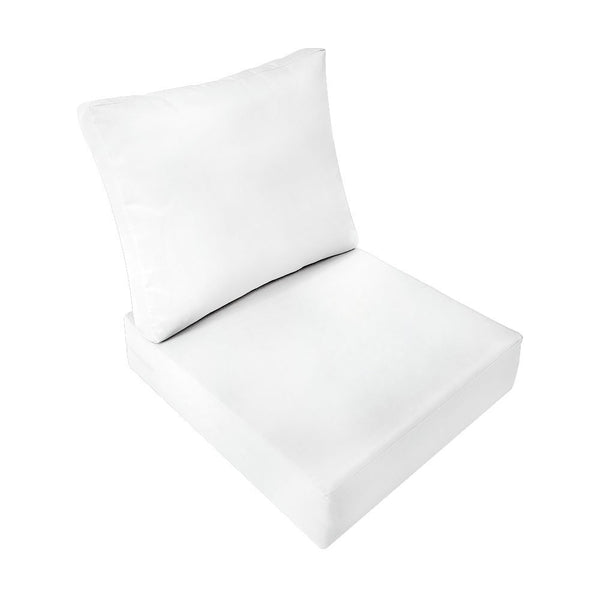 Knife Edge Small Size 23"x24"x6" Outdoor Deep Seat Cushion, Water Repellent, Patio Deep Seat Backrest Cushion Insert & Cover Set AD106
