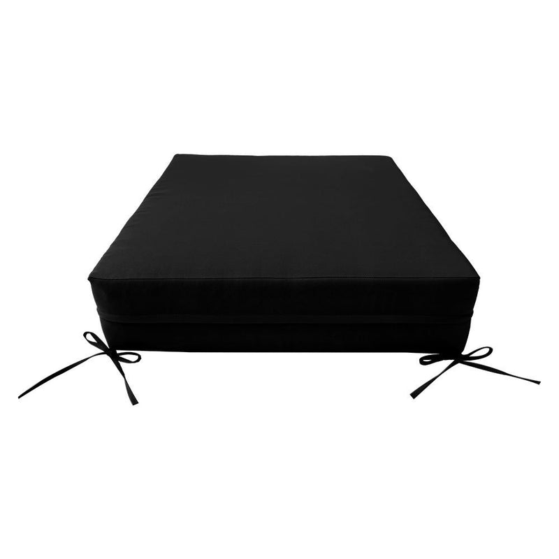 Knife Edge Small Size 23"x24"x6" Outdoor Deep Seat Cushion, Water Repellent, Patio Deep Seat Backrest Cushion Insert & Cover Set AD109
