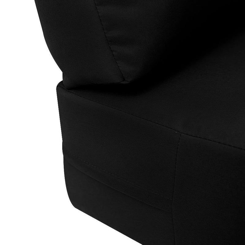 Knife Edge Small Size 23"x24"x6" Outdoor Deep Seat Cushion, Water Repellent, Patio Deep Seat Backrest Cushion Insert & Cover Set AD109