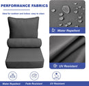 Large Size 26x30x6 Piped Trim Outdoor Deep Seat Backrest Cushion with Bolster, Water Repellent Patio Cushion Insert and Cover Set AD005