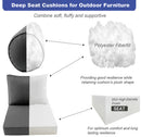 Medium Size 24x26x6 Knife Edge Outdoor Deep Seat Backrest Cushion with Bolster, Water Repellent Patio Cushion Insert and Cover Set AD102