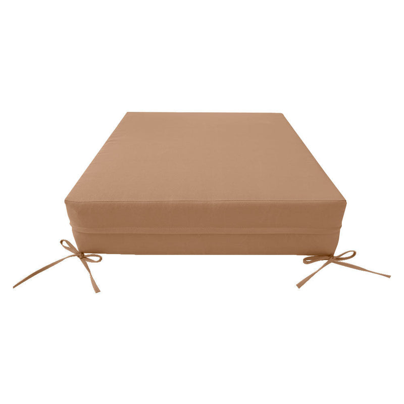Small Size 23x24x6 Knife Edge Outdoor Deep Seat Backrest Cushion with Bolster, Water Repellent Patio Cushion Insert and Cover Set AD104