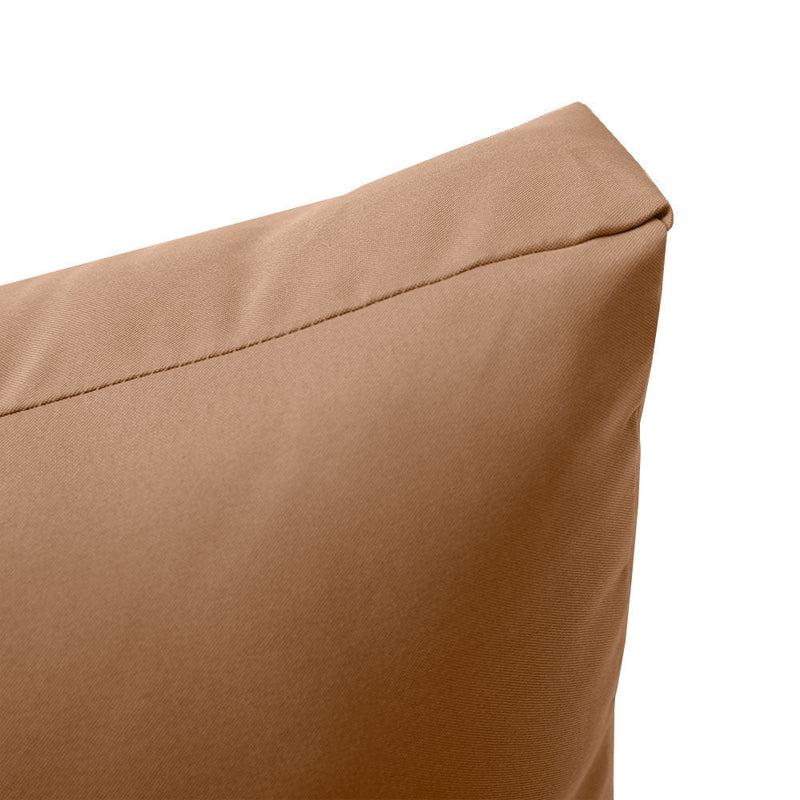 Small Size 23x24x6 Knife Edge Outdoor Deep Seat Backrest Cushion with Bolster, Water Repellent Patio Cushion Insert and Cover Set AD104