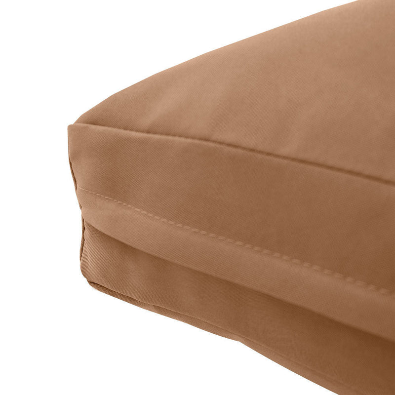 Small Size 23x24x6 Knife Edge Outdoor Deep Seat Backrest Cushion with Bolster, Water Repellent Patio Cushion Insert and Cover Set AD104
